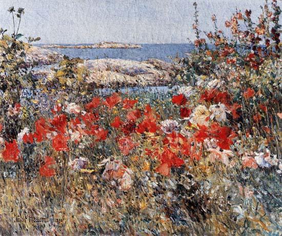 Childe Hassam Celia Thaxter Garden, 1890 Norge oil painting art